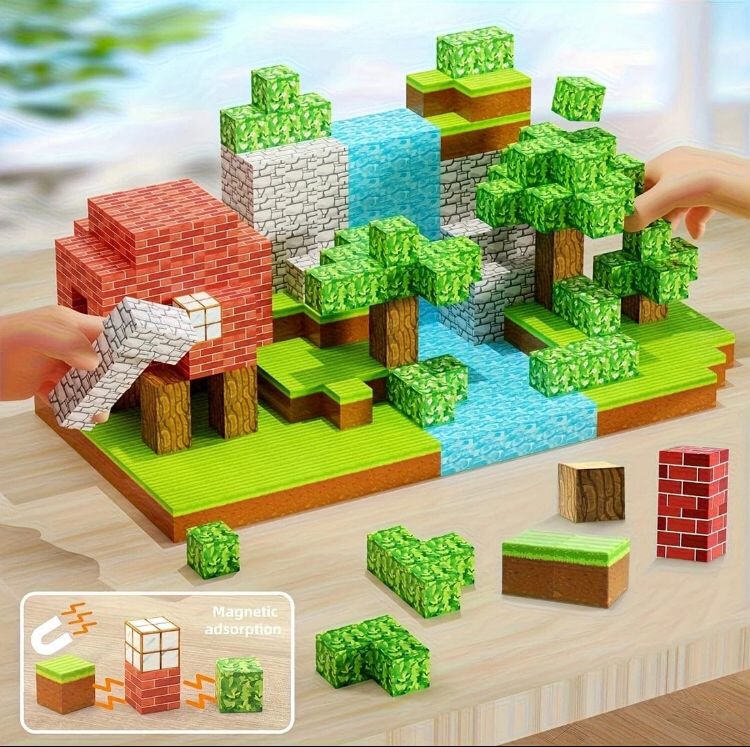 Minecraft Magnetic Blocks-128 pcs
