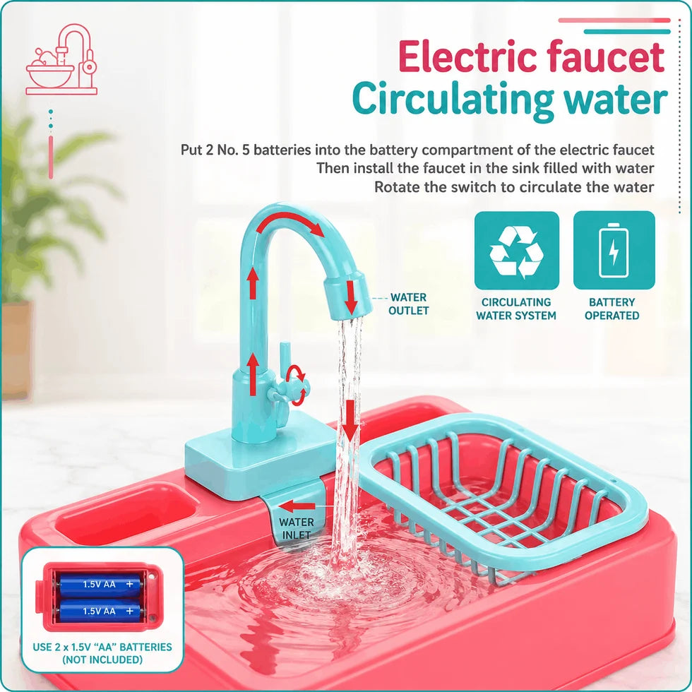 Electric Kitchen Sink Playset-Random color