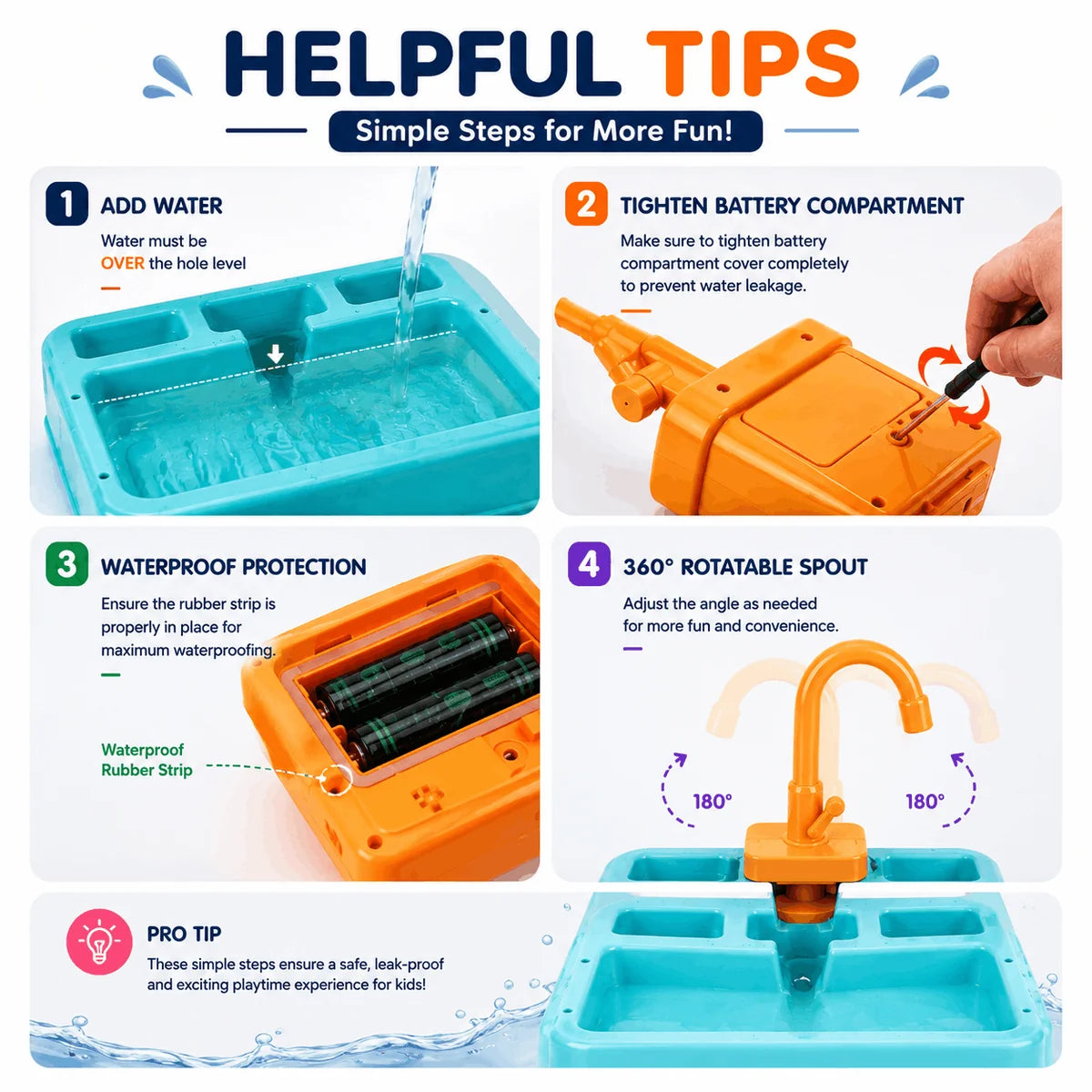 Electric Kitchen Sink Playset-Random color
