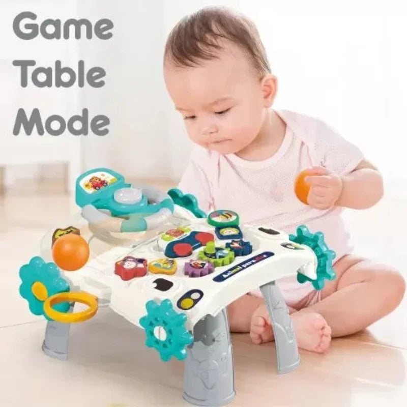 3-in-1 Musical Baby Walker & Activity Toy - Grey