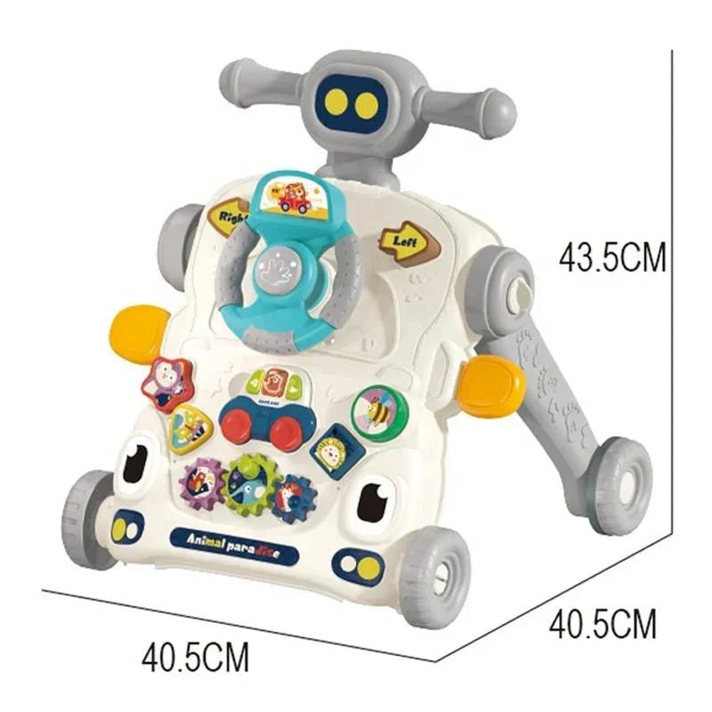 3-in-1 Musical Baby Walker & Activity Toy - Grey