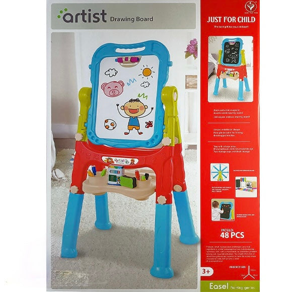 Artist Doubled Sided Magnetic Drawing Board Easel (48 piece Set)
