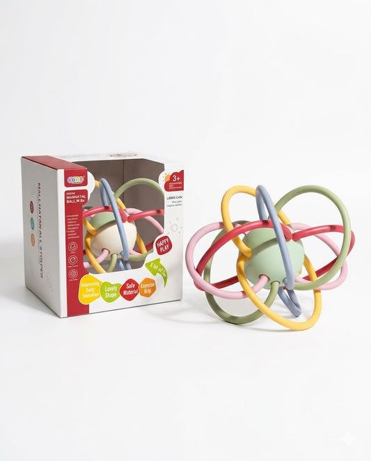 Baby Sensory Grasp Ball Teether (Montessori-Inspired Rattle Toy)