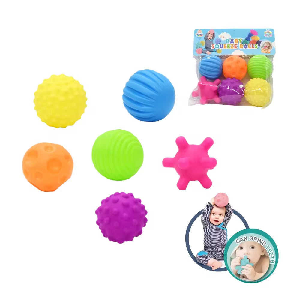 Baby Sensory Textured Squeeze Balls Set (6 Pieces)