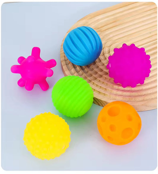 Baby Sensory Textured Squeeze Balls Set (6 Pieces)