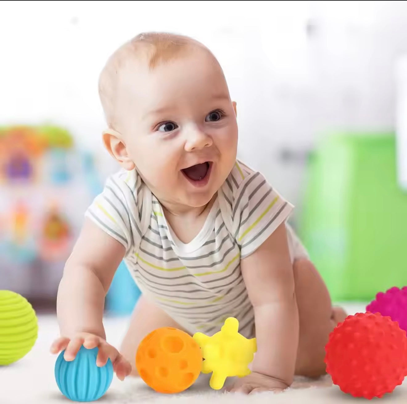 Baby Sensory Textured Squeeze Balls Set (6 Pieces)