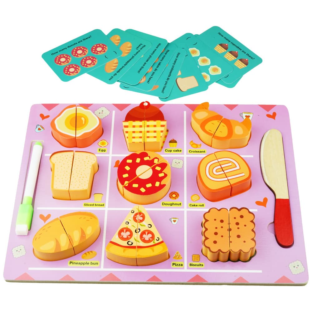 Wooden Cutting Food Set with Whiteboard