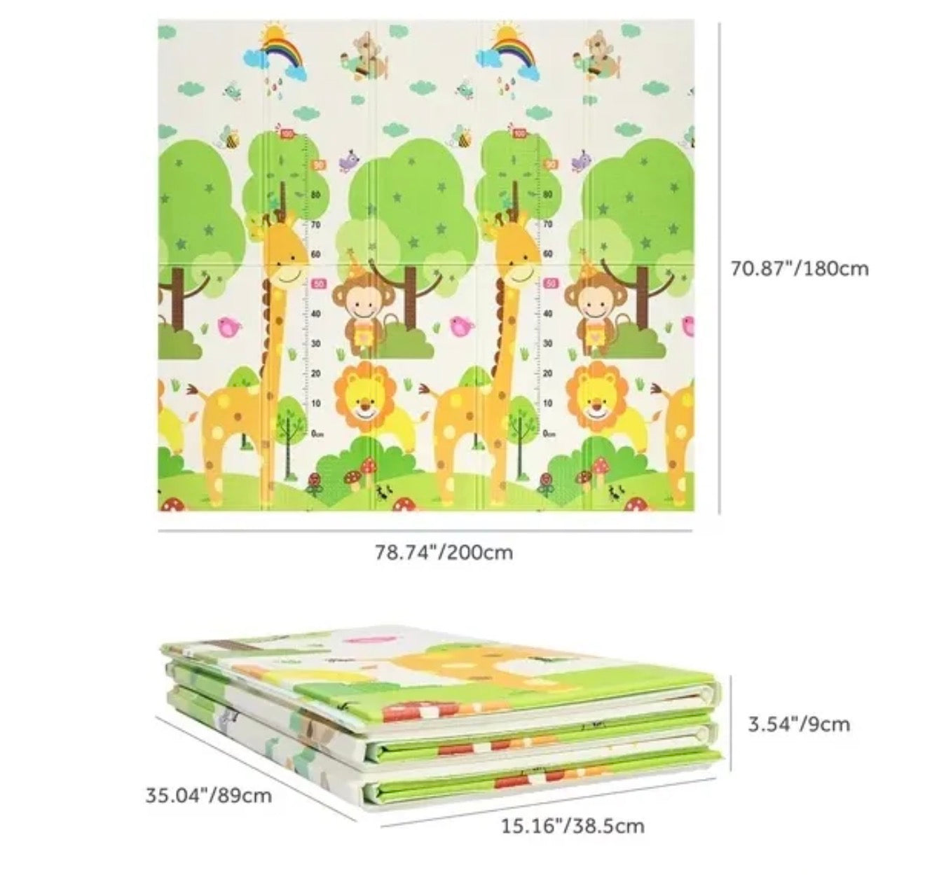 Double-Sided Baby Crawling Play Mat (180 x 200 cm)