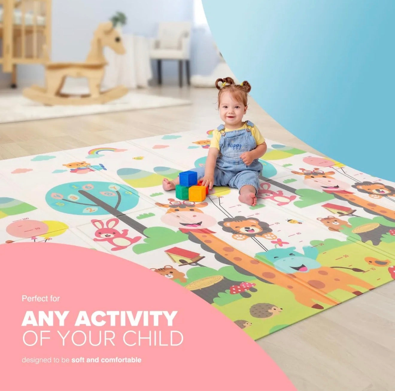 Double-Sided Baby Crawling Play Mat (180 x 200 cm)