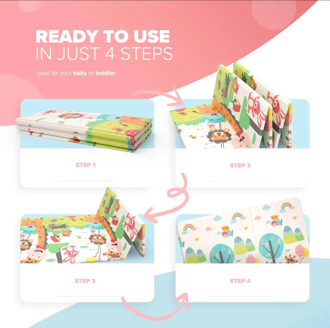 Double-Sided Baby Crawling Play Mat (180 x 200 cm)