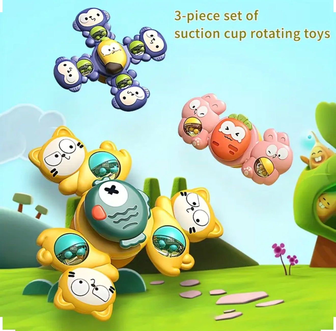 Baby Suction Spinner Rattle Set
