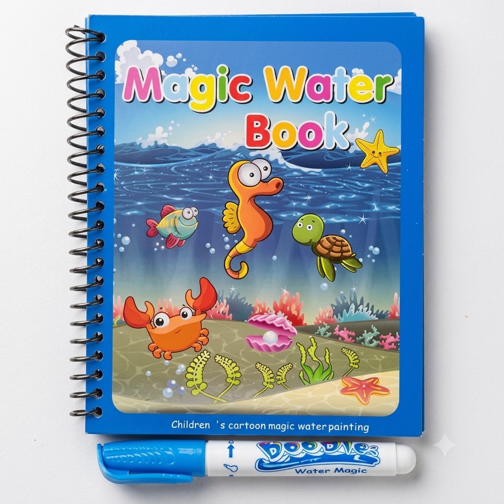 Magic Water Painting Coloring Books-4 Sets