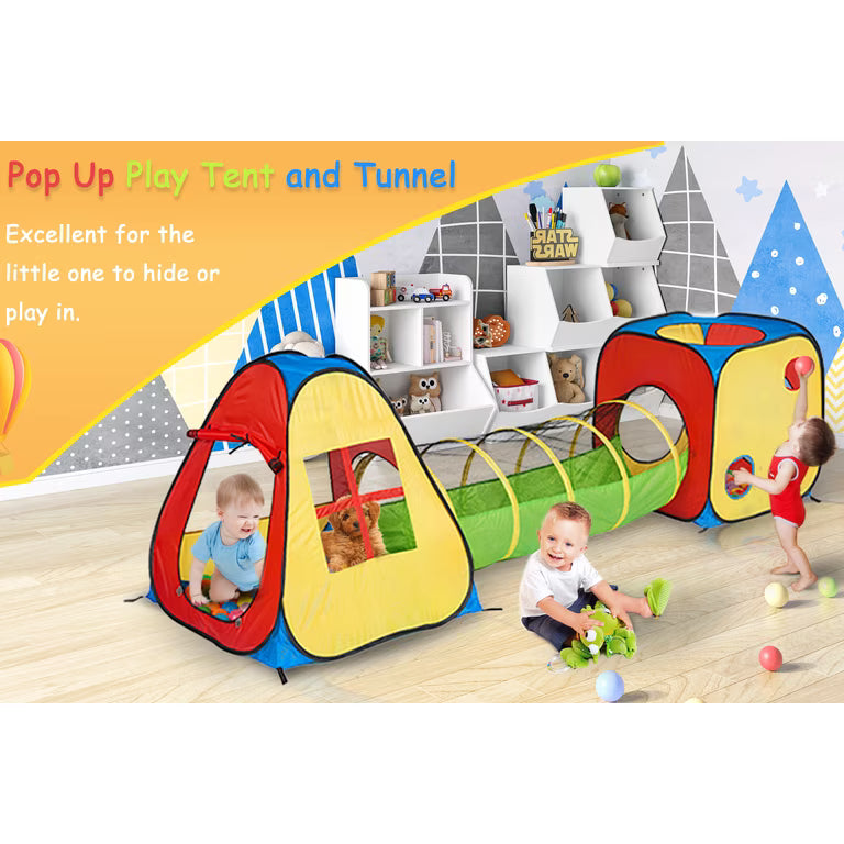 3-in-1 Pop-Up Kids Play Tent with Tunnel