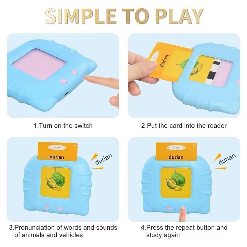 🧠✨ Interactive Talking Flash Card Toy – 112 Cards / 224 Words 🎵