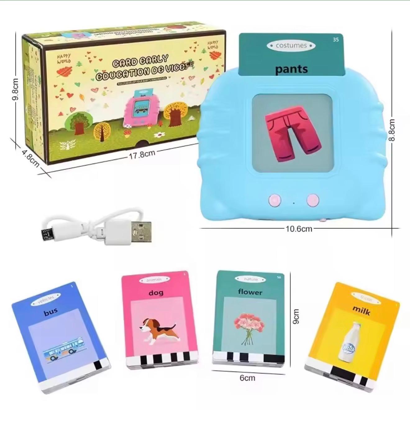 🧠✨ Interactive Talking Flash Card Toy – 112 Cards / 224 Words 🎵