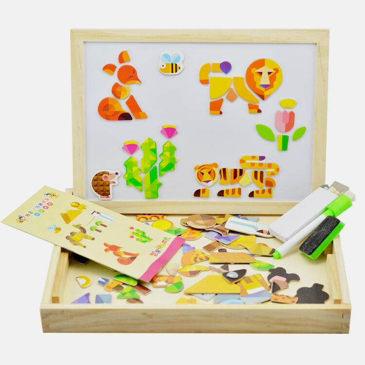 Wooden Magnetic Puzzle Drawing Board!