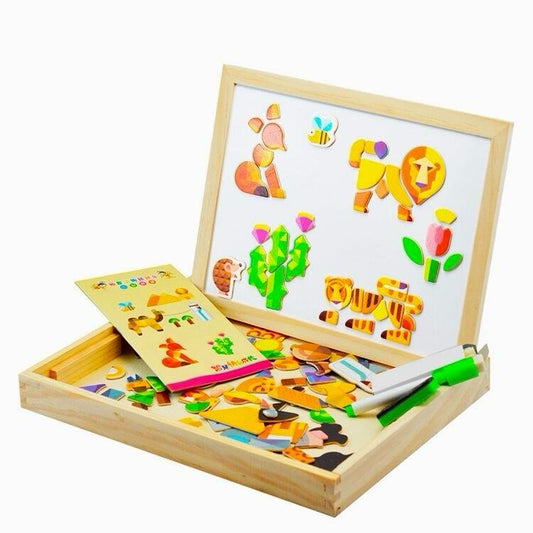 Wooden Magnetic Puzzle Drawing Board!