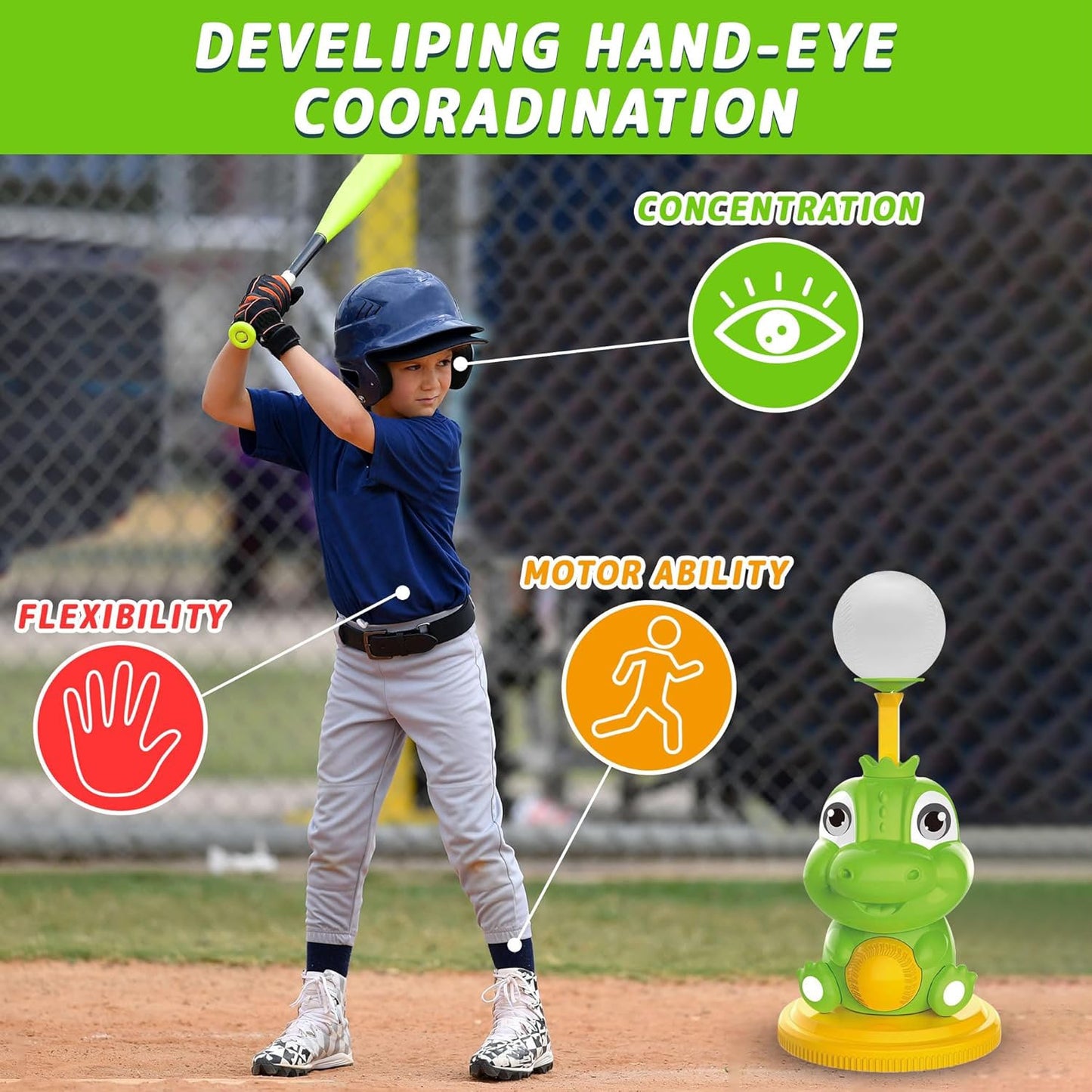 Kids Dinosaur Baseball Set
