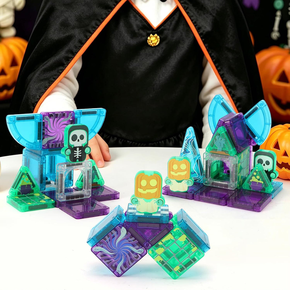 Mini Magnetic Tiles Set (32 pieces) Halloween themed