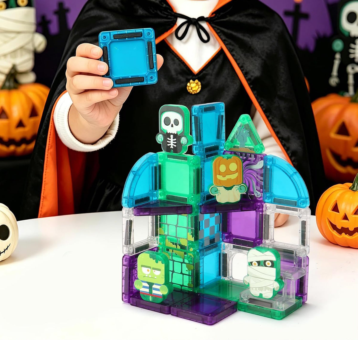 Mini Magnetic Tiles Set (32 pieces) Halloween themed