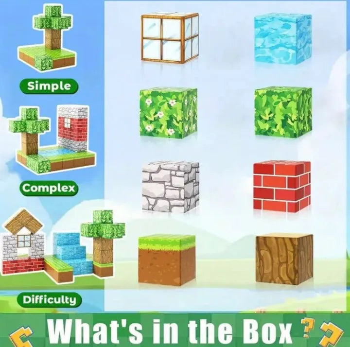 Minecraft Magnetic Blocks-128 pcs