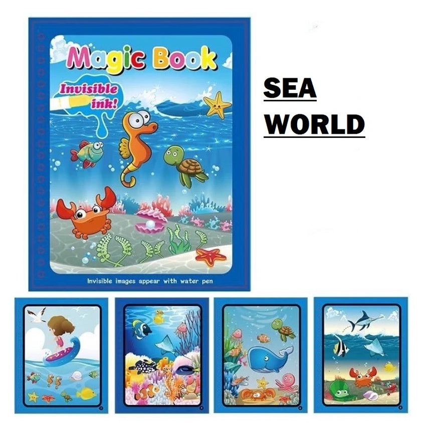 Magic Water Painting Coloring Books-4 Sets
