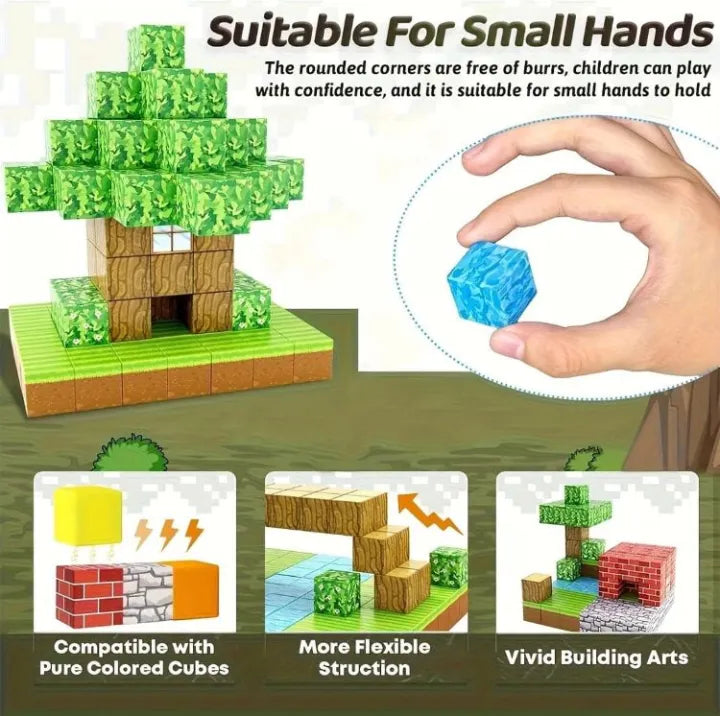 Minecraft Magnetic Blocks-128 pcs