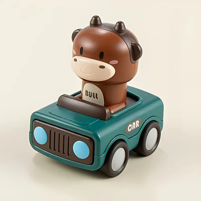 Mini Inertial Press & Go Animal Vintage Car - 1Pc