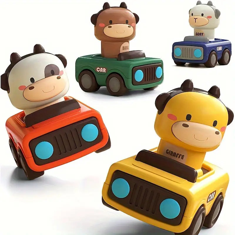 Mini Inertial Press & Go Animal Vintage Car - 1Pc