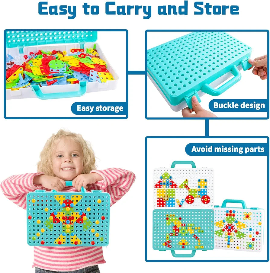 Drill & Screw Driver Mosaic Creative Puzzle Set-192 pieces