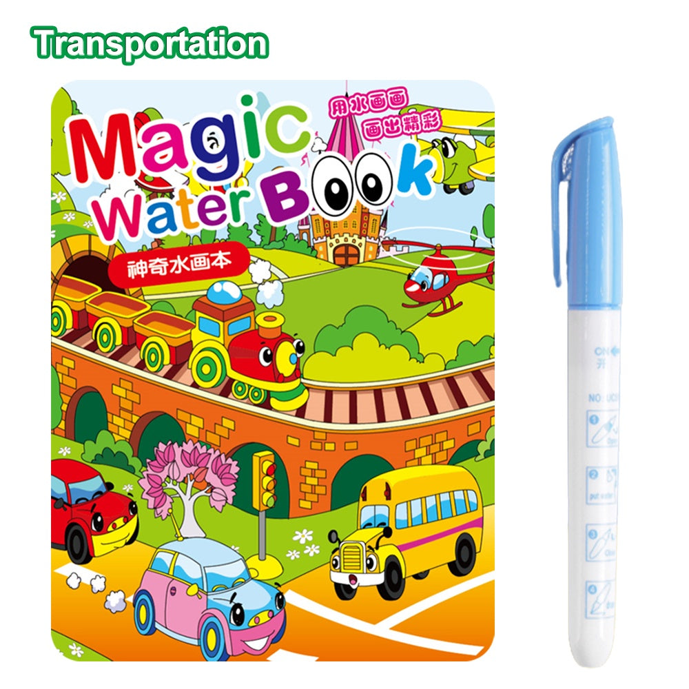 Magic Water Painting Coloring Books-4 Sets